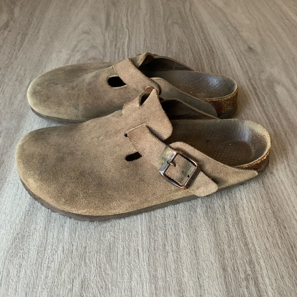 Birkenstock Brown Suede Clogs - Picture 3 of 13